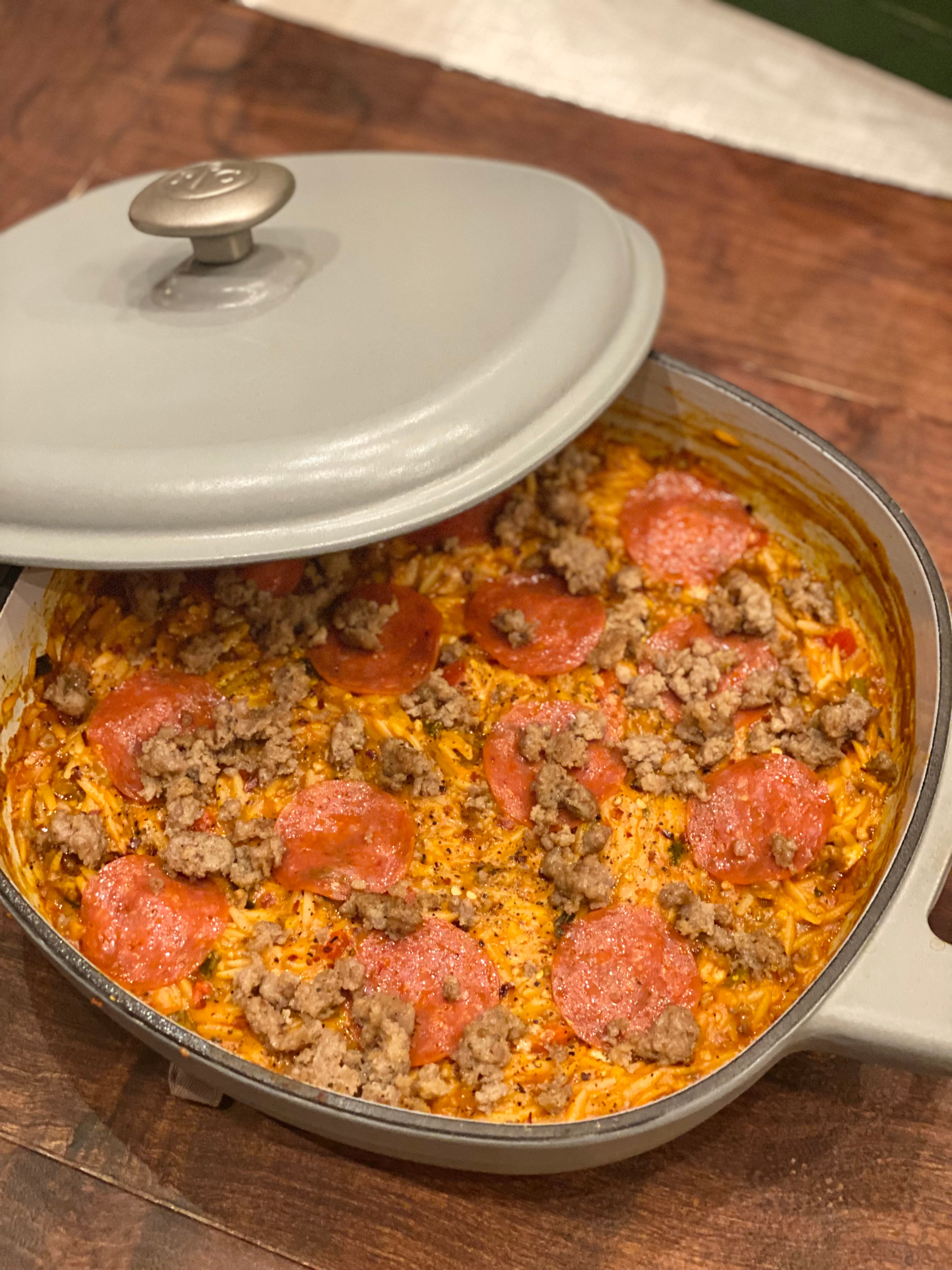 One Pot Pizza Orzo
