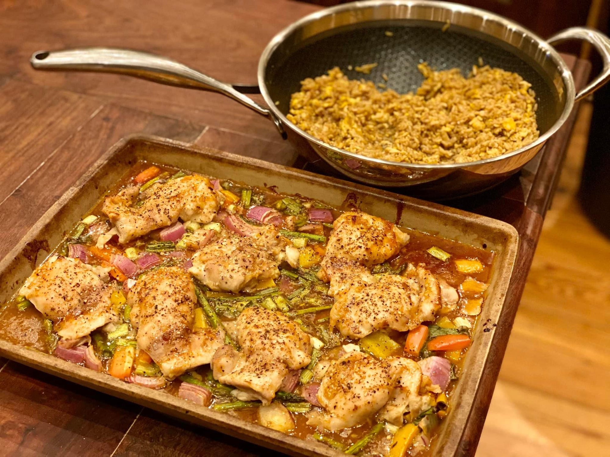 Sheet Pan Chicken & Shrimp Teriyaki