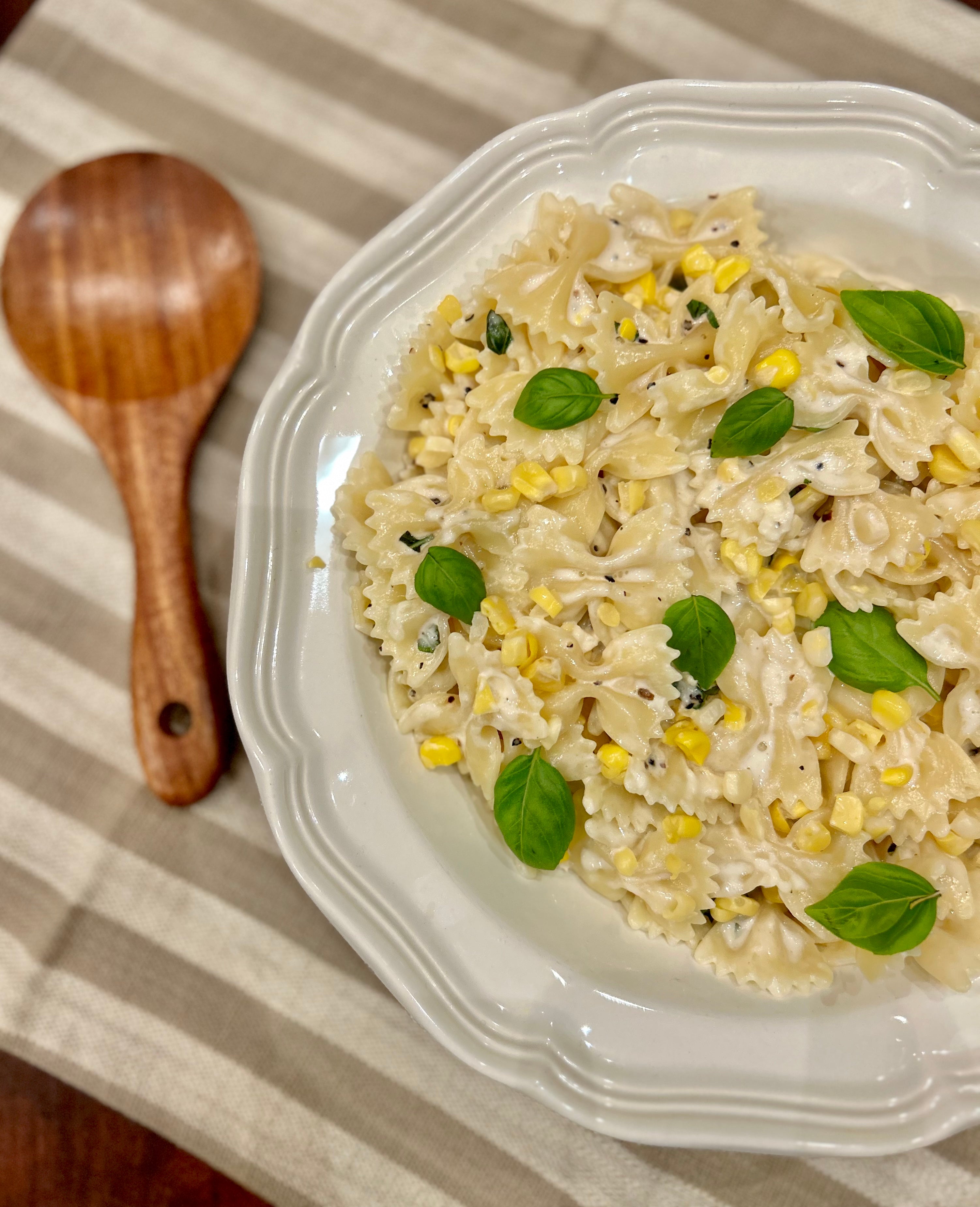 Summer Corn &amp; Basil Pasta