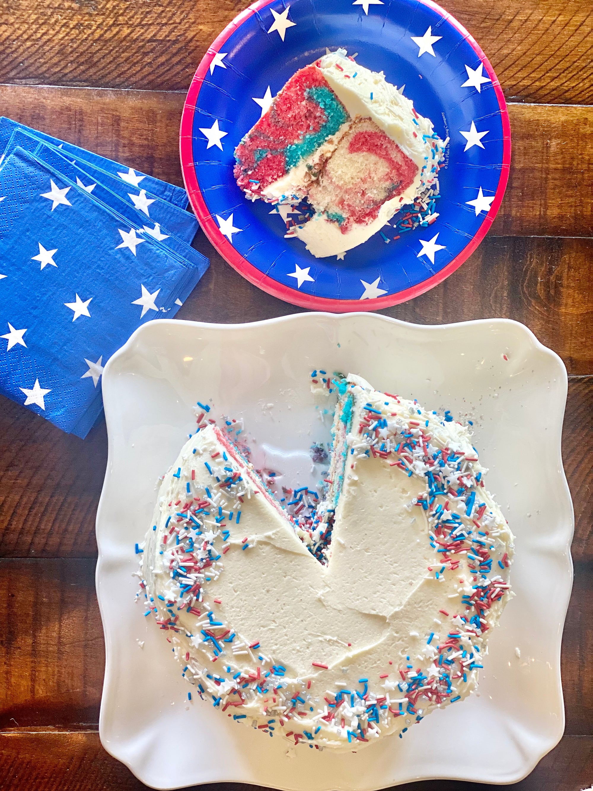 Red, White, & Blue Marble Cake