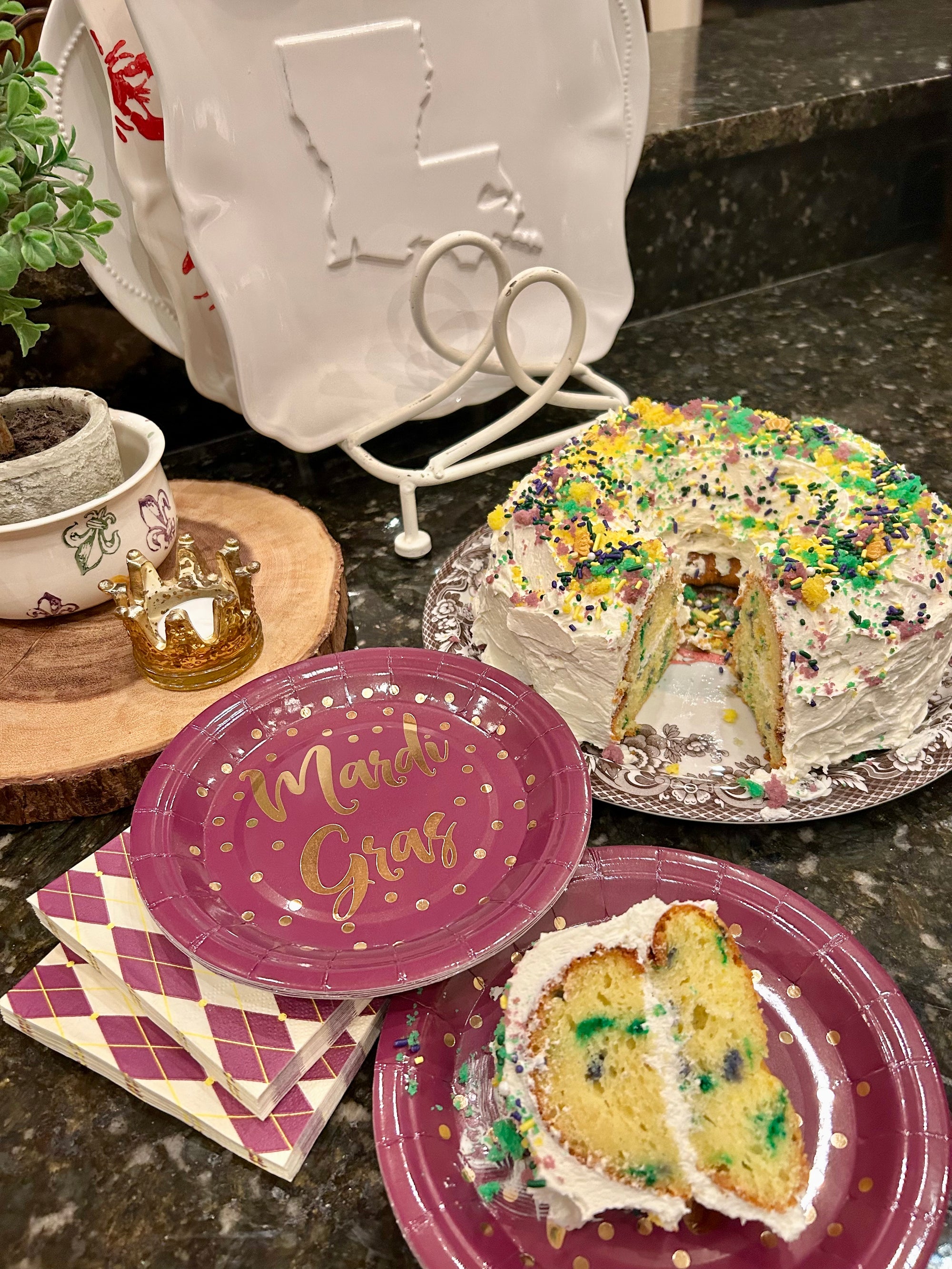 Mardi Gras Funfetti Cake