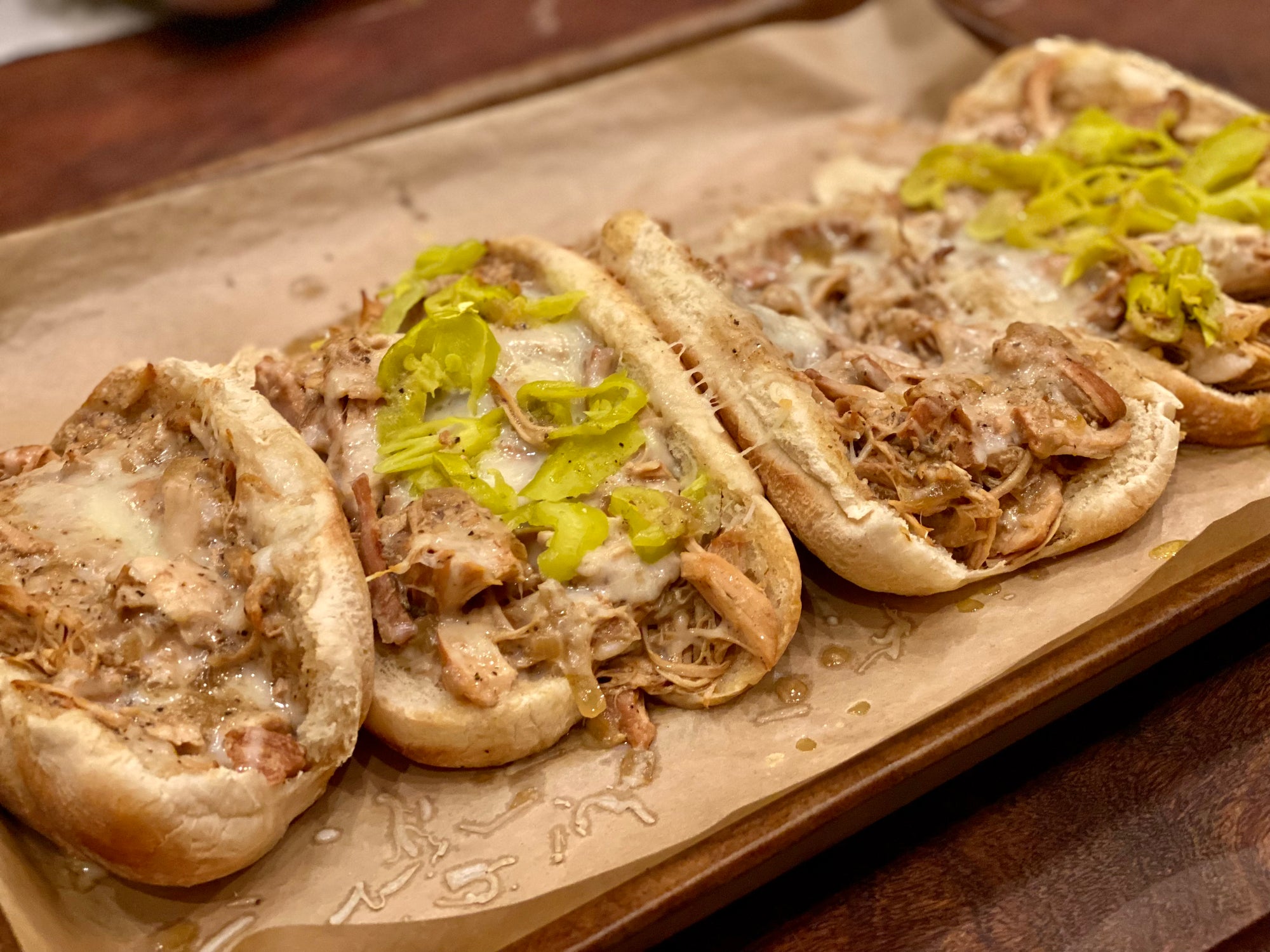 Slow Cooker Chicken French Dips