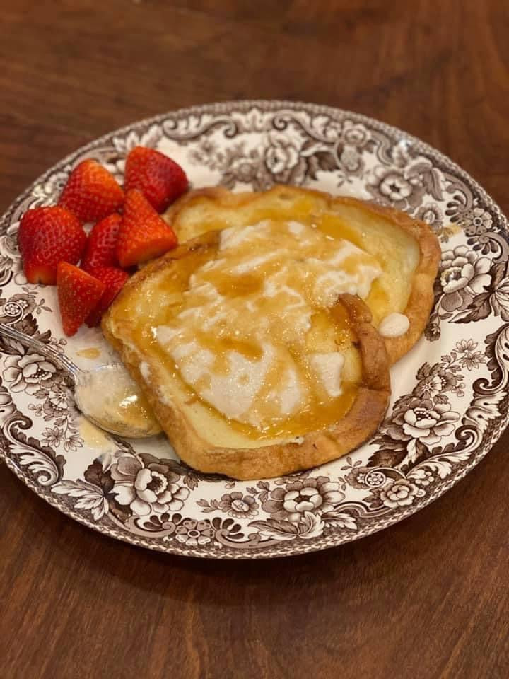 French Toast with Whipped Honey Ricotta Topping