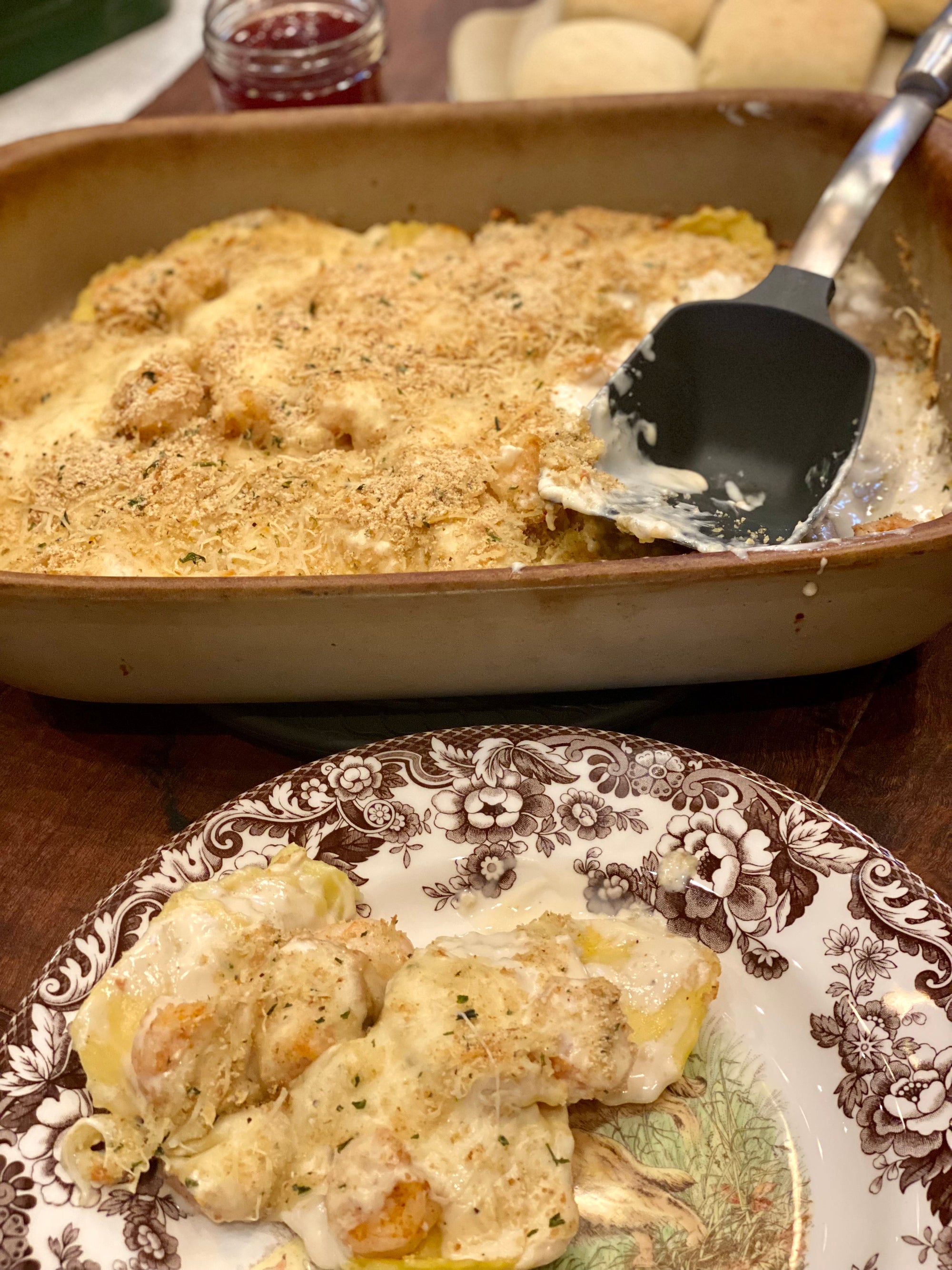 Shrimp Ravioli Bake