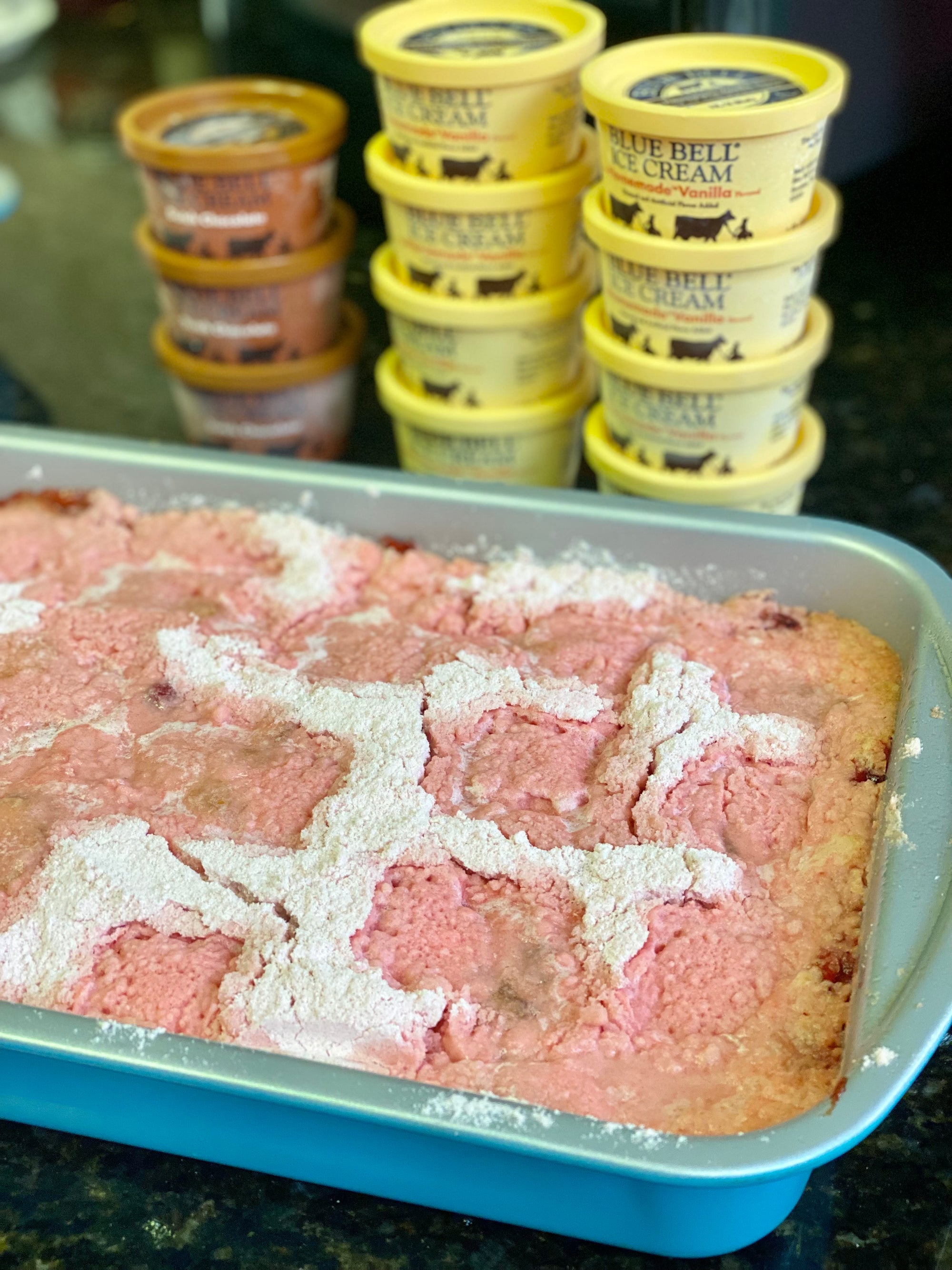 Strawberry Peach Nilla Wafer Dump Cake