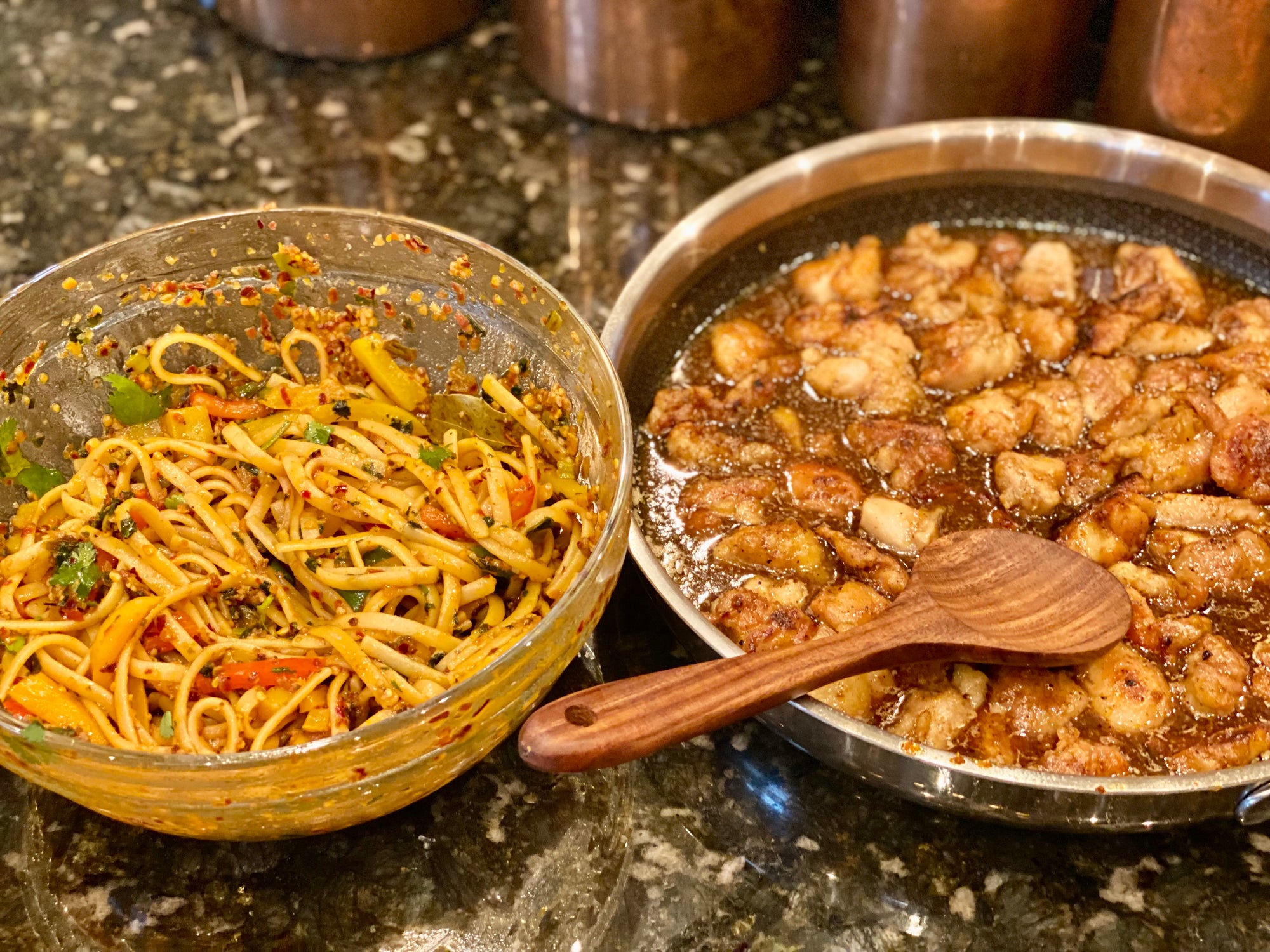 Crispy Sesame Garlic Chili Oil Noodles