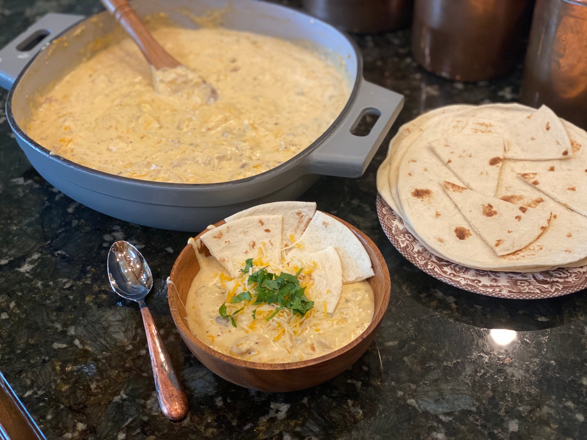 Sour Cream Chicken Enchilada Skillet