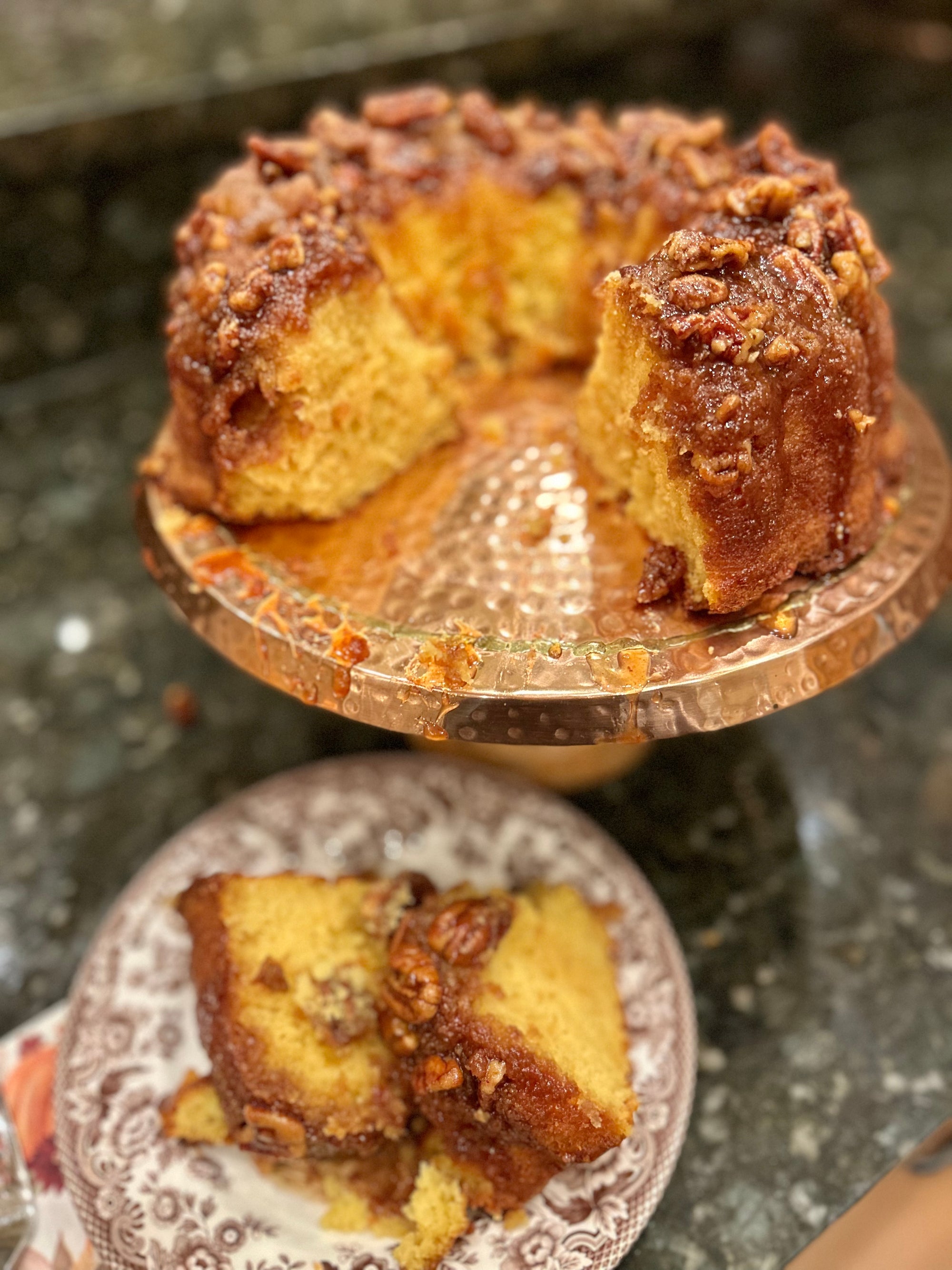 Pecan Pie Yellow Bundt Cake