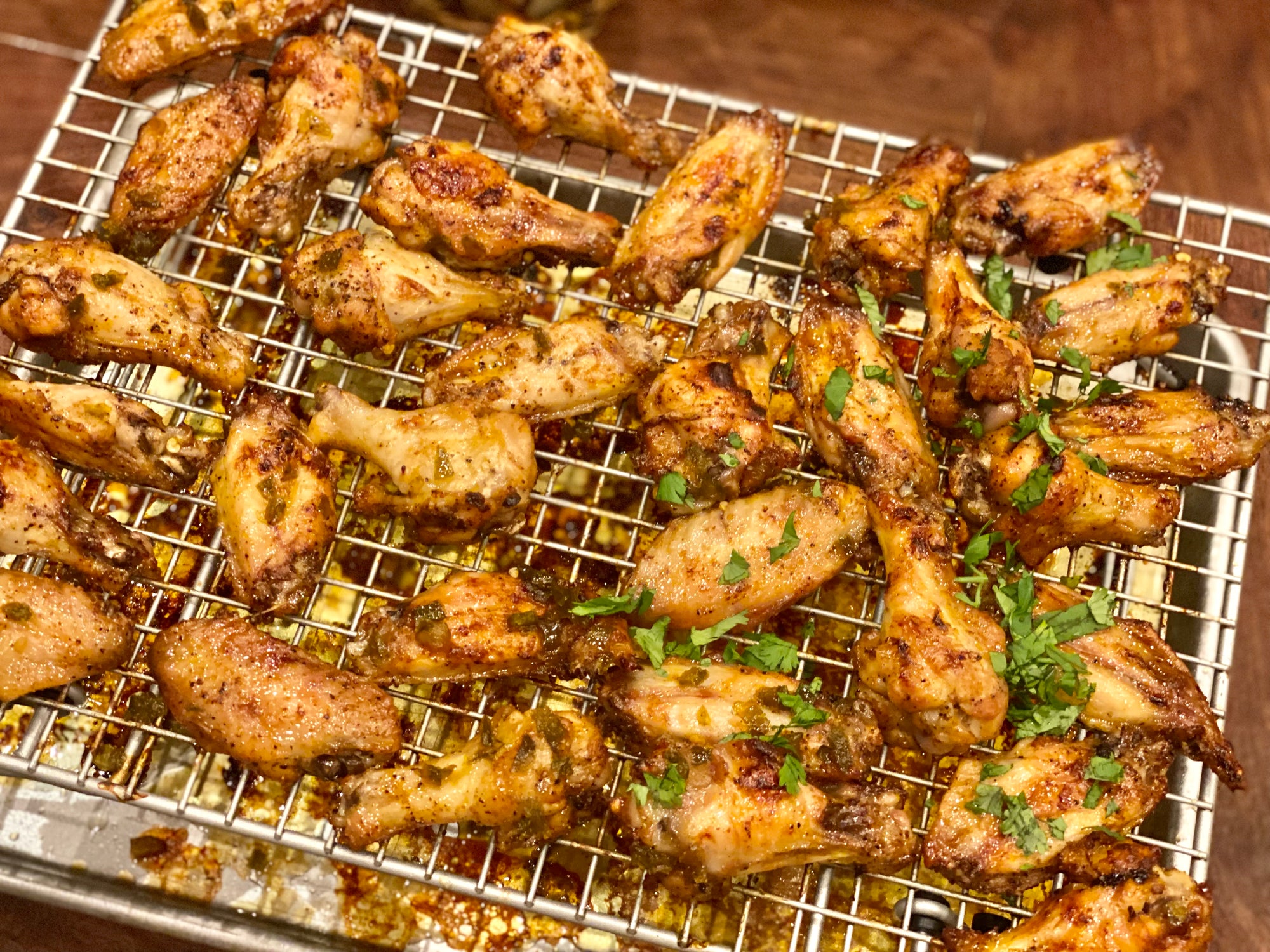 Baked Wings with Jalapeño Honey Sauce