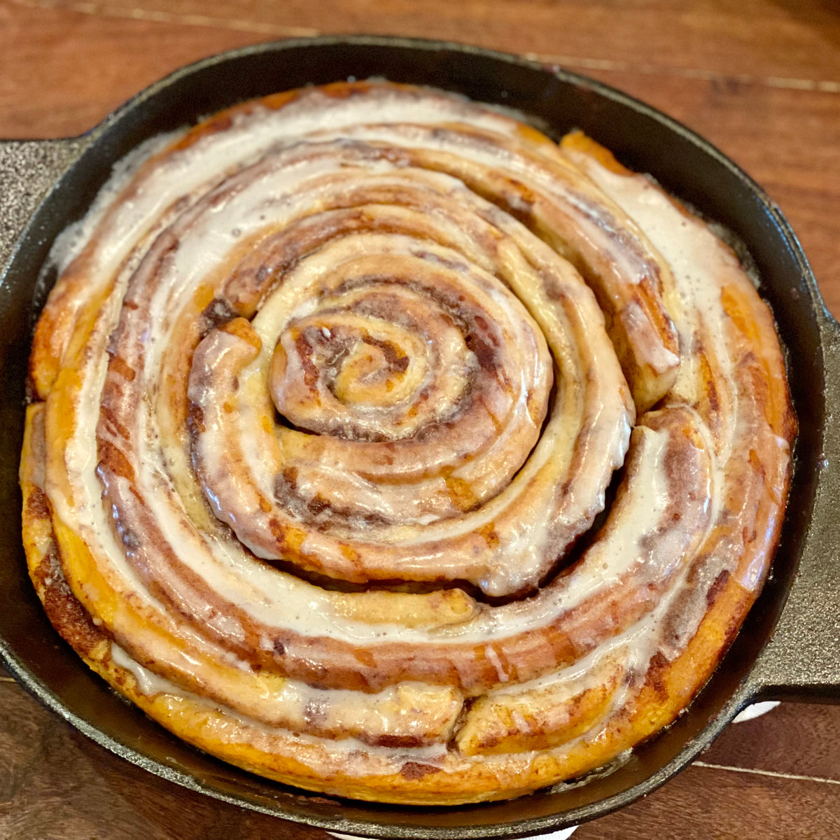 Family-Size Skillet Cinnamon Roll - The BakerMama