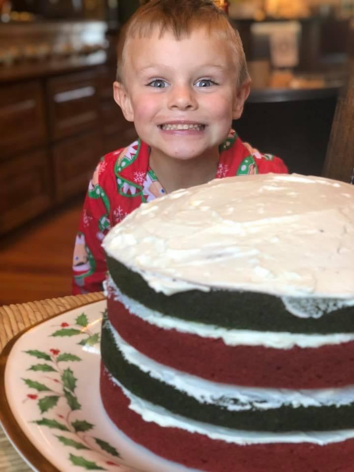 Christmas Layer Cake with Whipped Cream Frosting