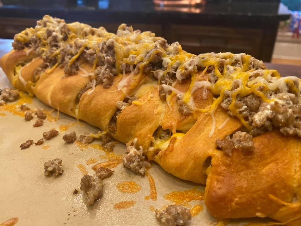 Cream Cheese Sausage & Egg Breakfast Braid
