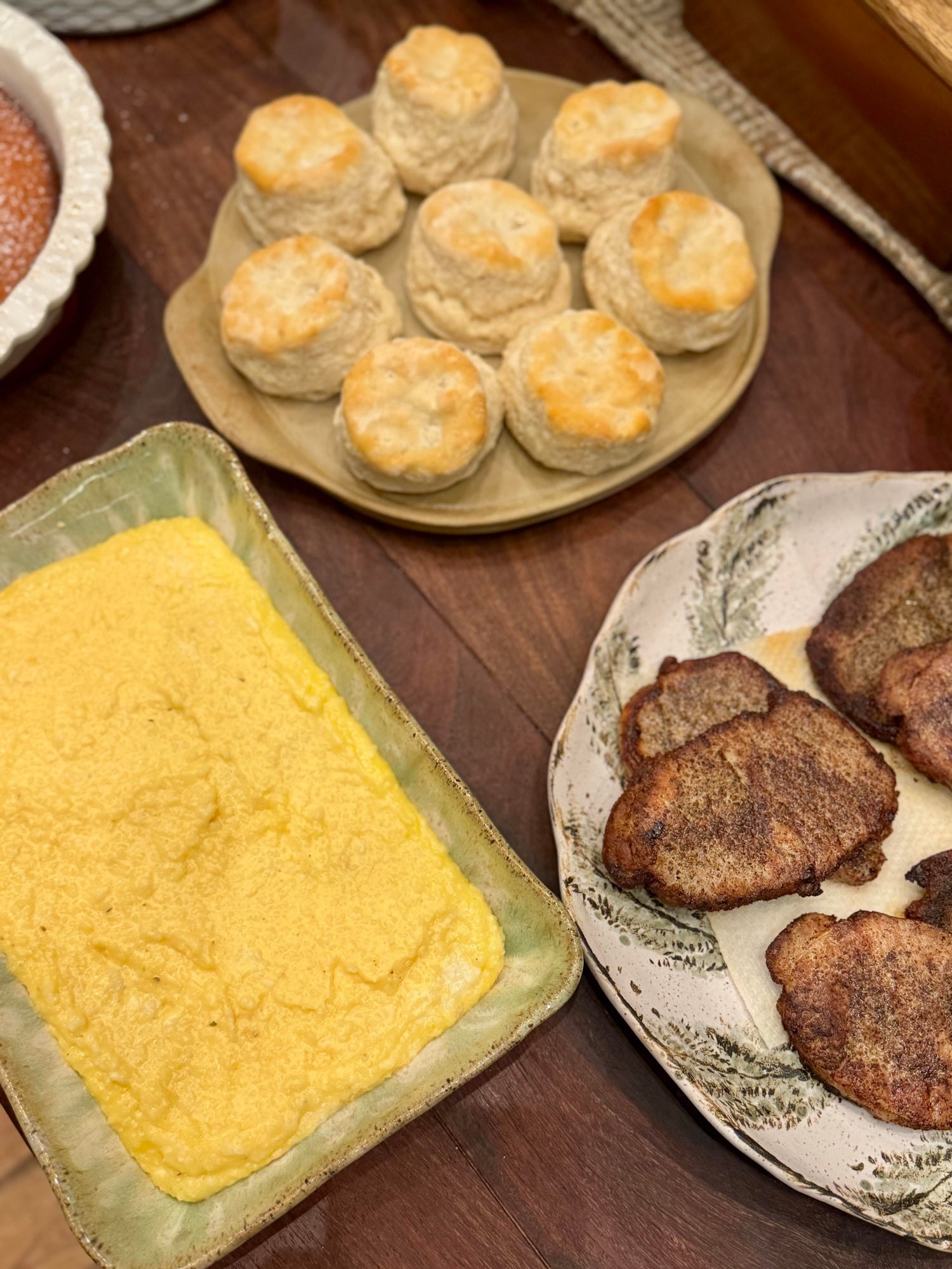 Pork Chop Biscuits Sandwiches with Cheese Grits