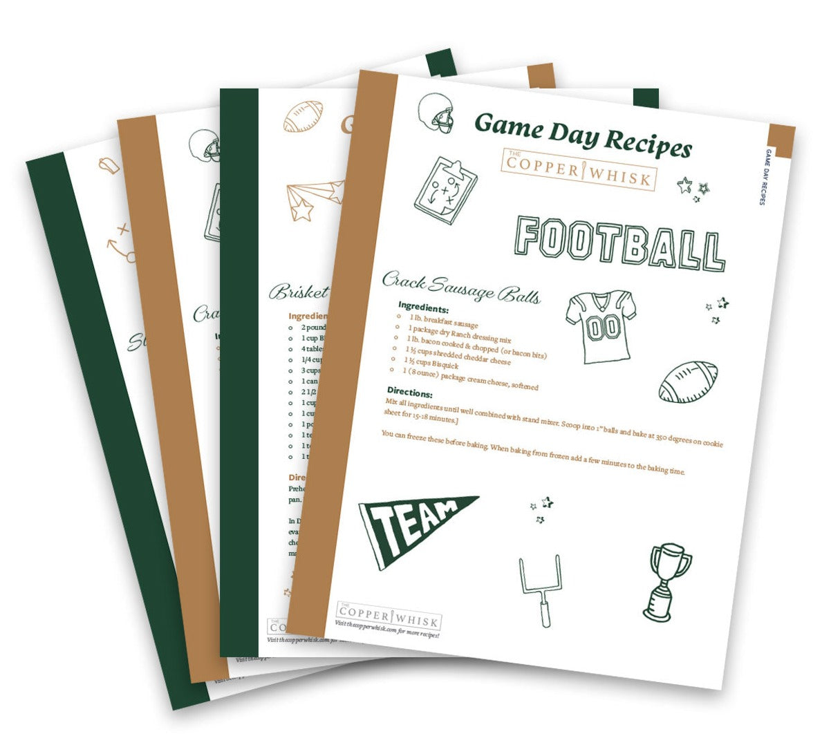 Game Day Recipes: Sports themed ideas from The Copper Whisk (Physical Recipe Cards)