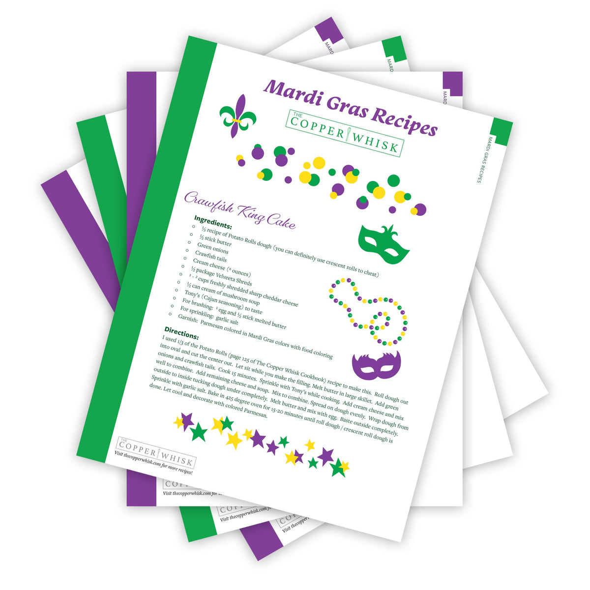 Mardi Gras Recipes: Let the Good Times Roll with The Copper Whisk (Physical Recipe Cards)